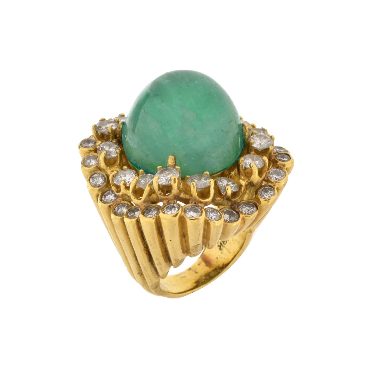 Emerald, Diamond and 18K Ring