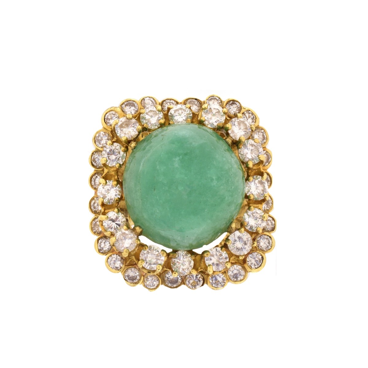 Emerald, Diamond and 18K Ring