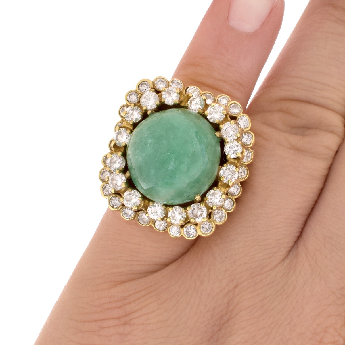 Emerald, Diamond and 18K Ring