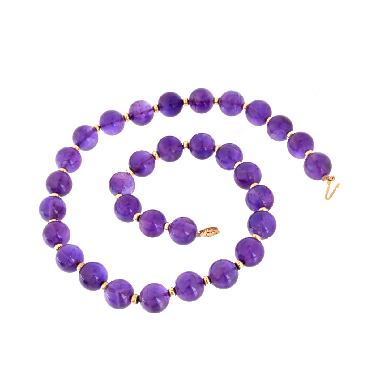 Amethyst Bead and 14K Necklace