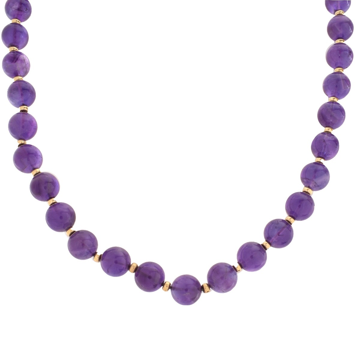 Amethyst Bead and 14K Necklace