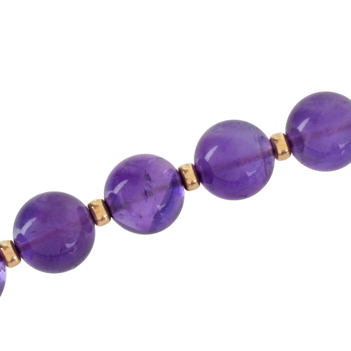 Amethyst Bead and 14K Necklace