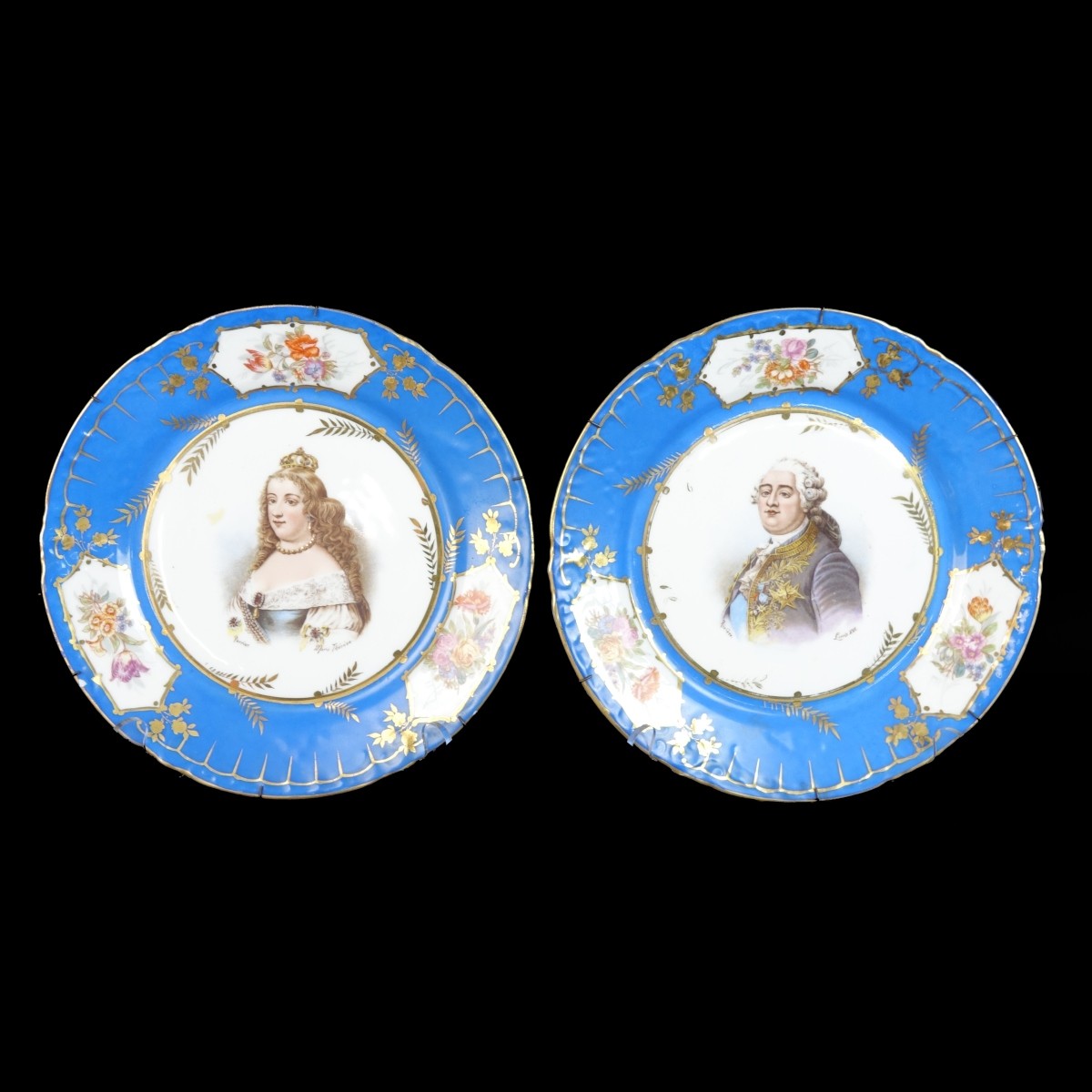 Pair of Sevres Style Plates