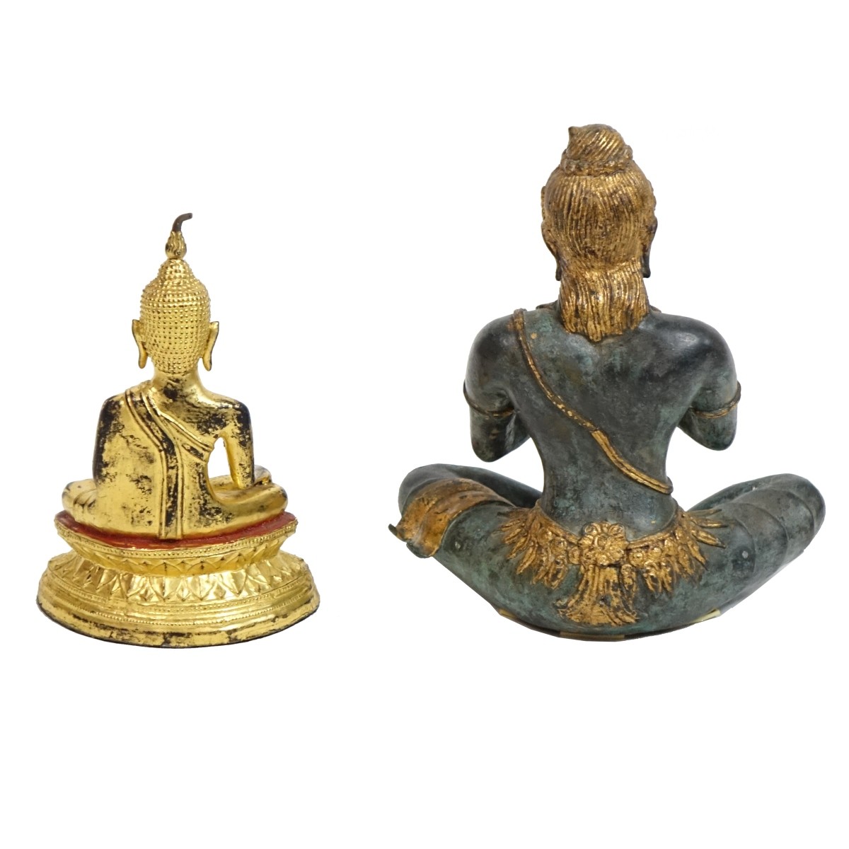 Two (2) Vintage Thai Bronze Seated Figures