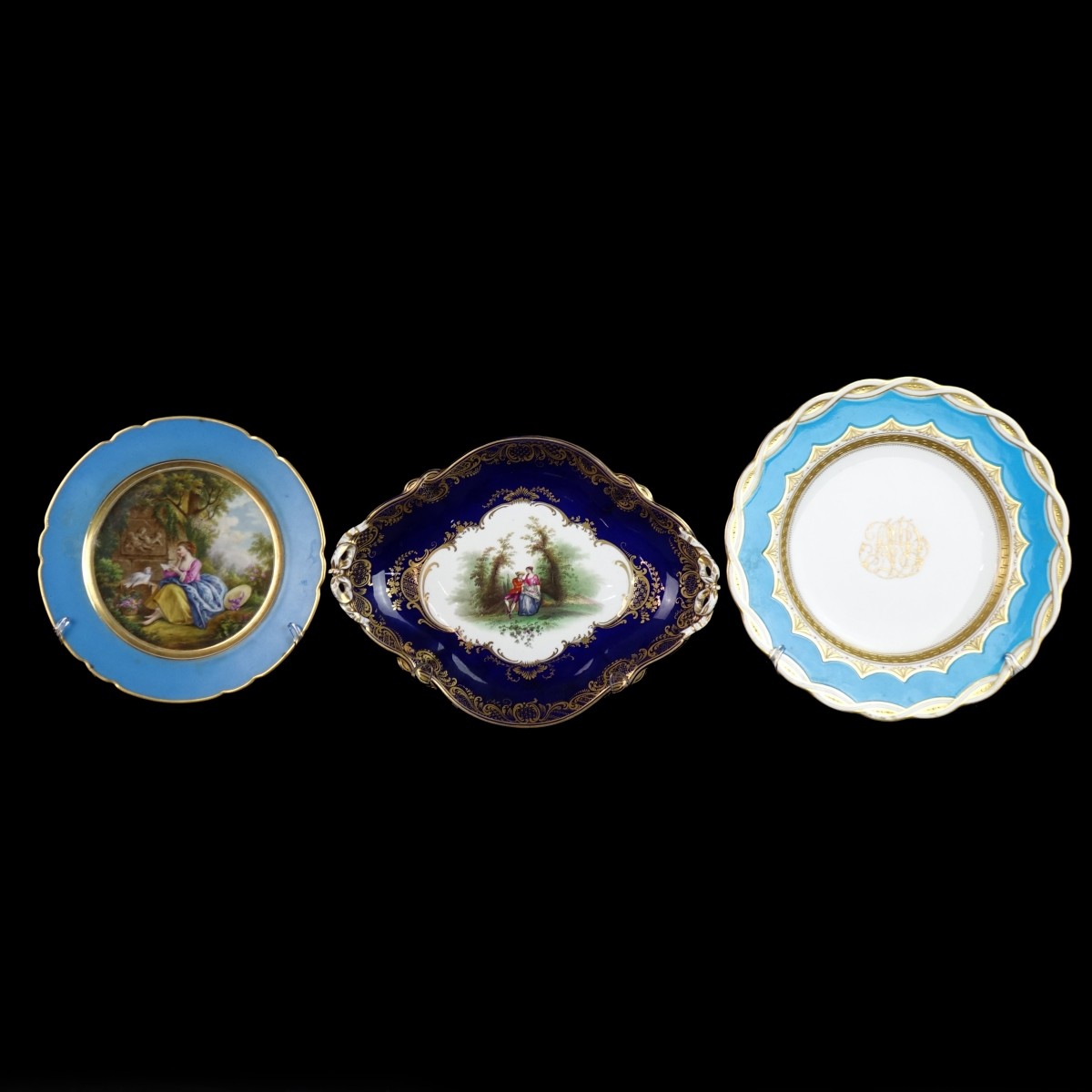 Three (3) Antique Porcelain Tableware