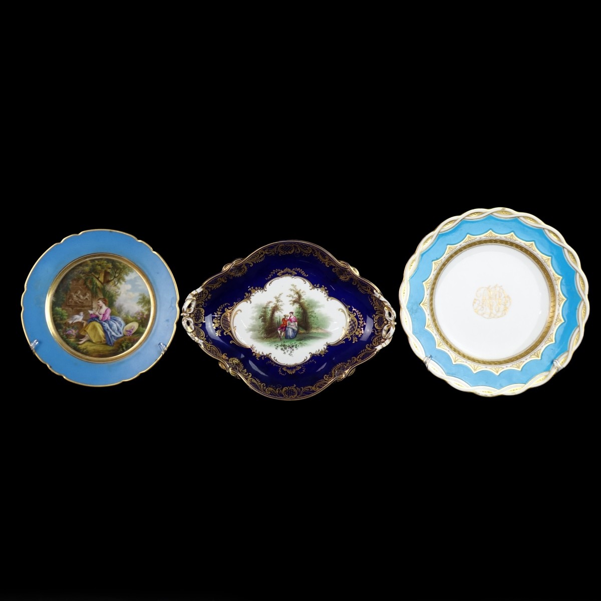 Three (3) Antique Porcelain Tableware