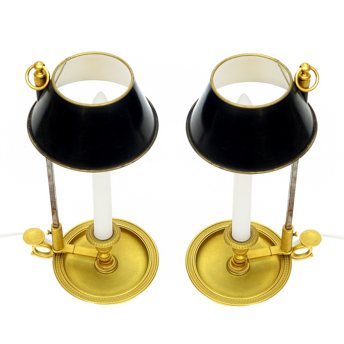 Pair of Brass Chamberstick Lamps