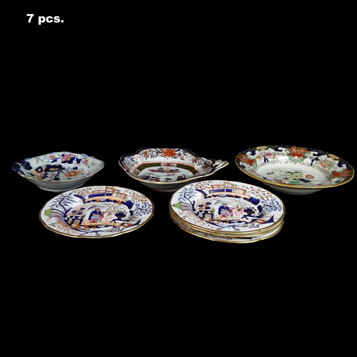 (7) Vintage/Antique English Imari Tableware