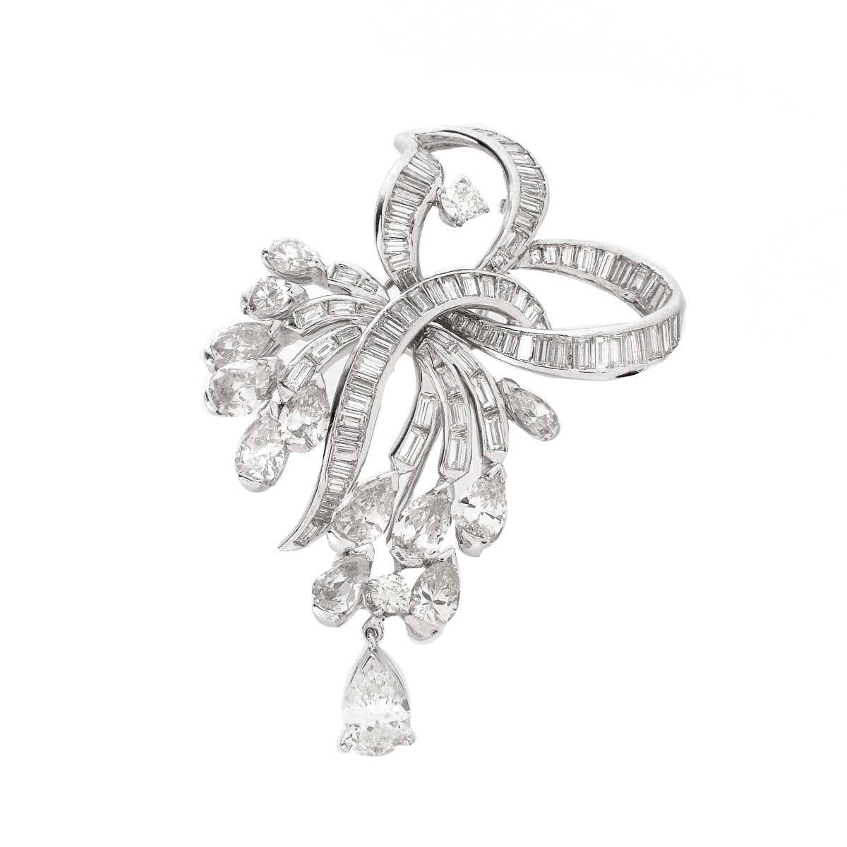 Diamond and Platinum Brooch