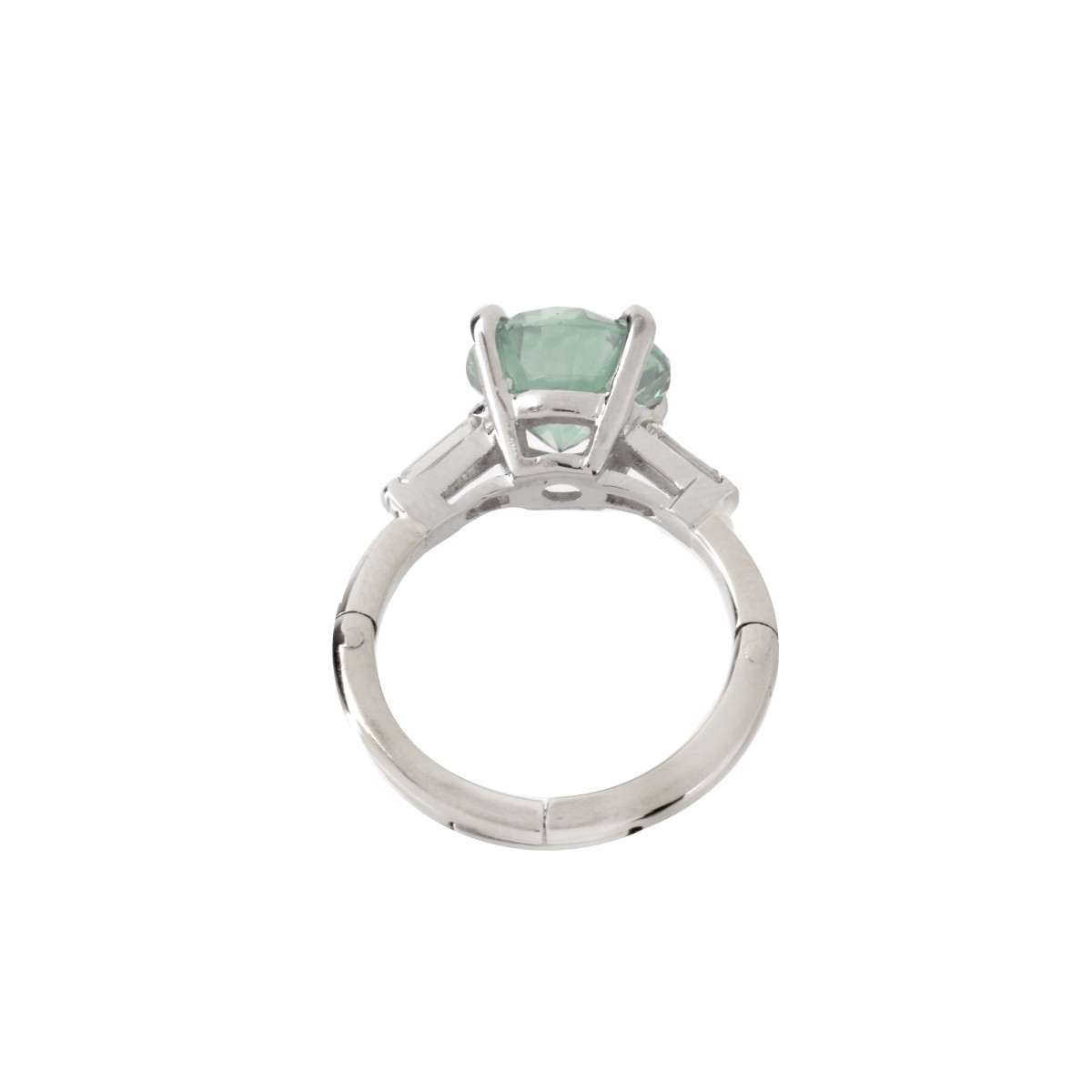 Greenish Blue Diamond Engagement Ring