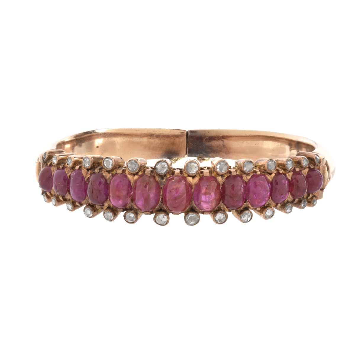 Ruby, Diamond and 14K Bangle