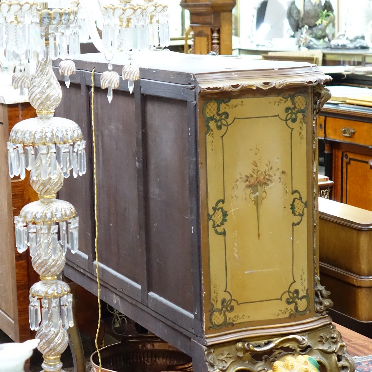 Antique Vernis Martin Style Cabinet on Stand