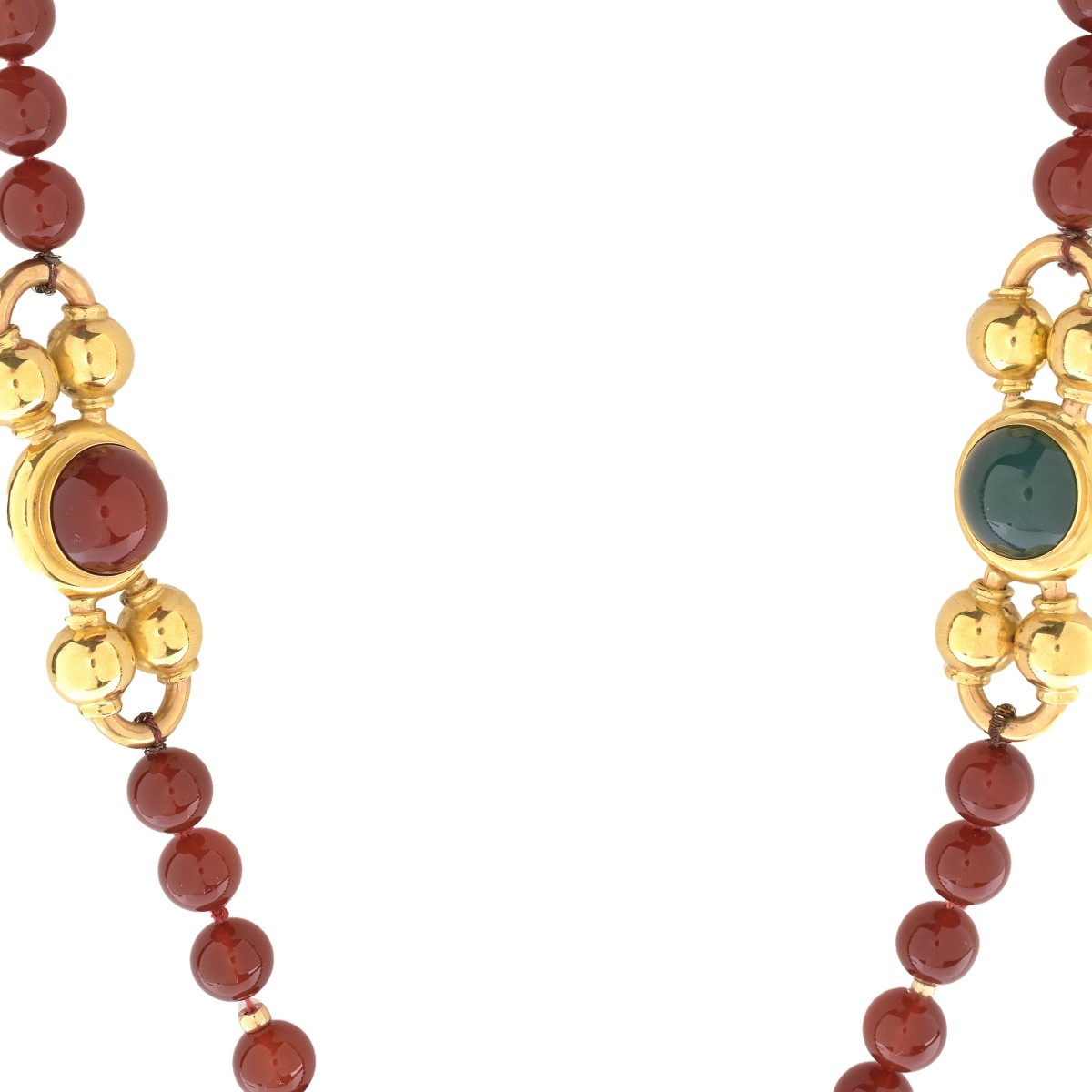 Carnelian, Chrysoprase and 18K Necklace