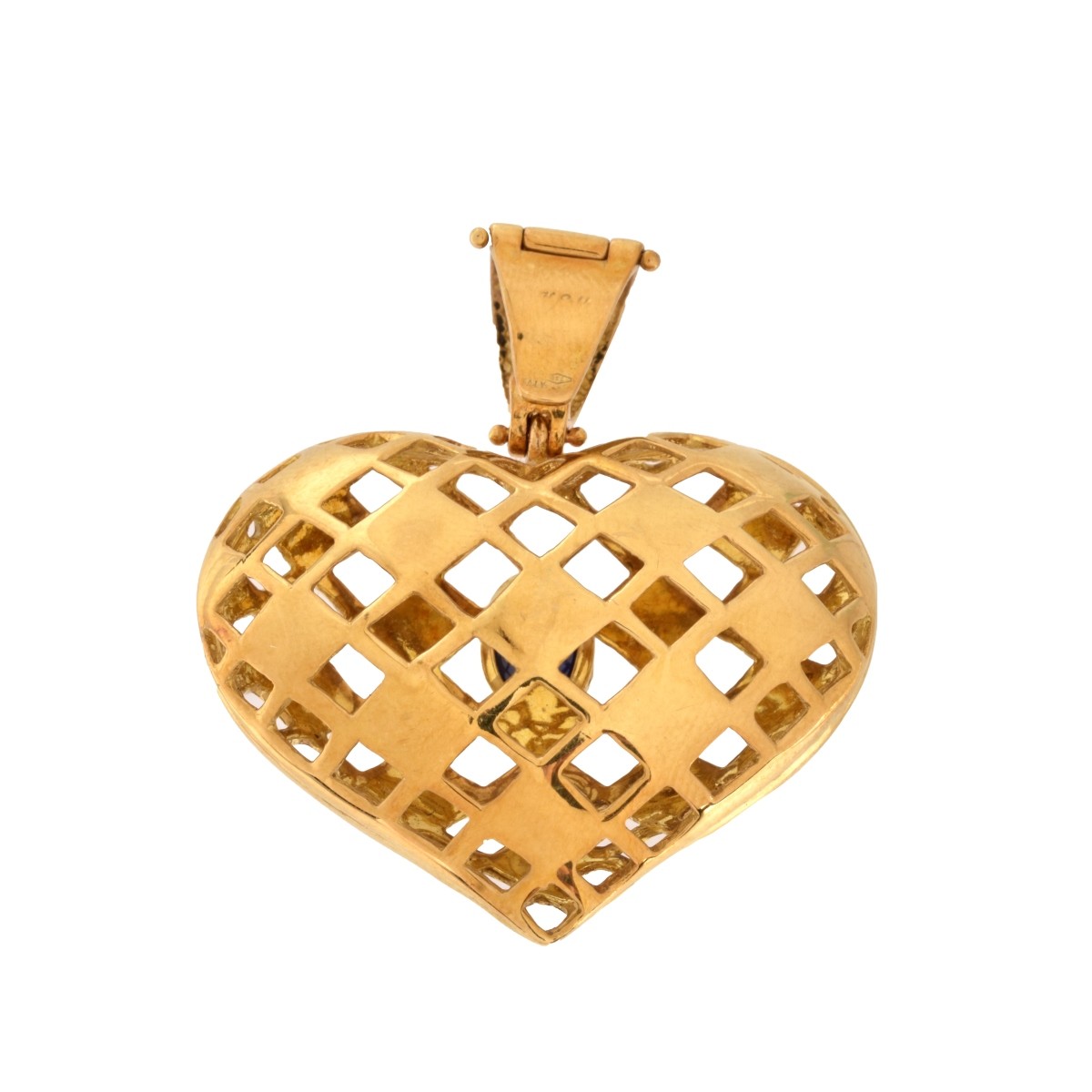 18K and Sapphire Heart Pendant