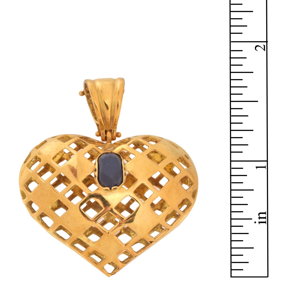 18K and Sapphire Heart Pendant