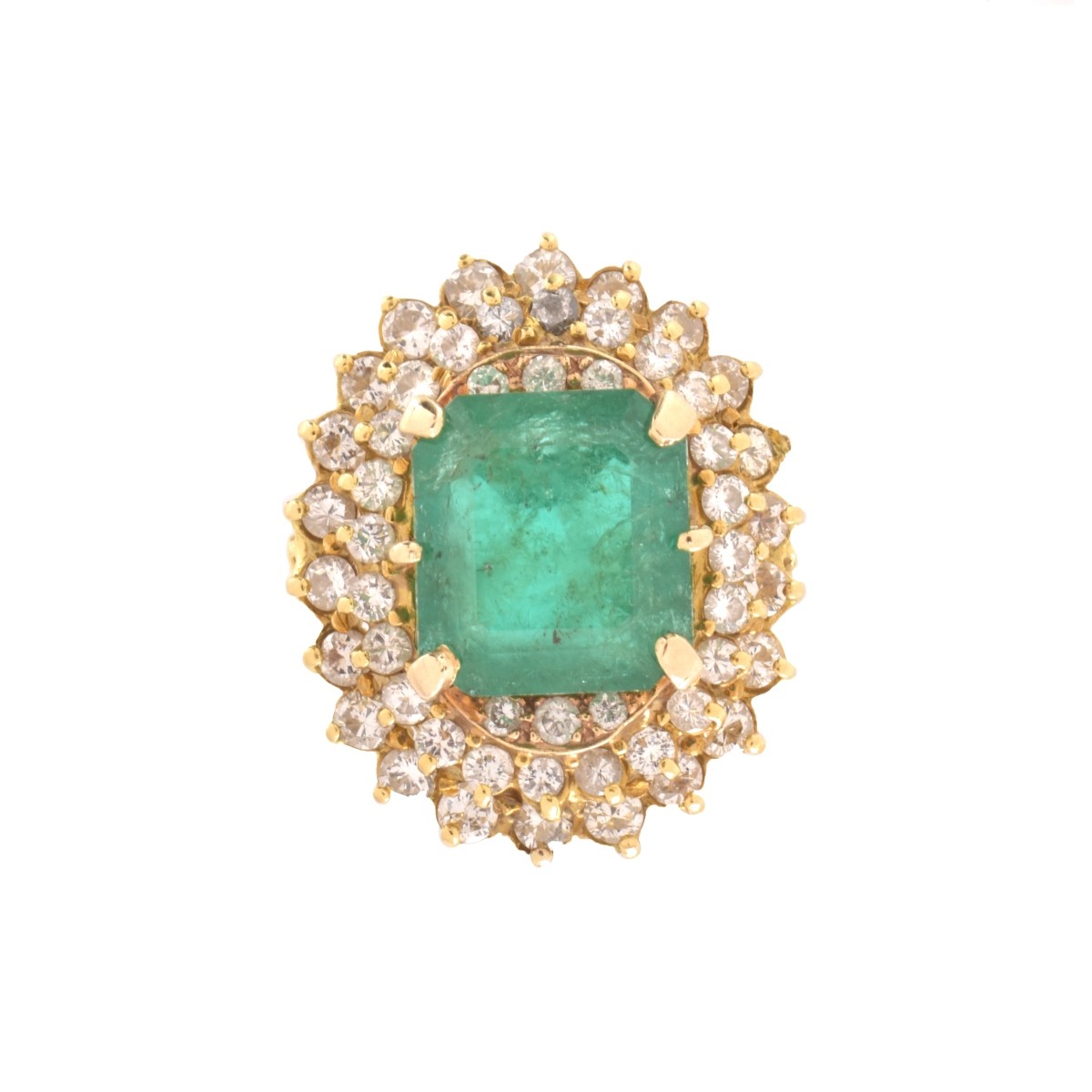 Emerald, Diamond and 18K Ring