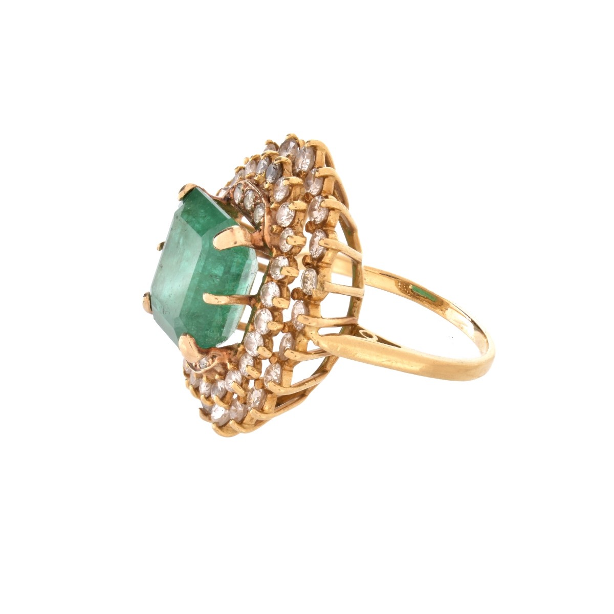 Emerald, Diamond and 18K Ring