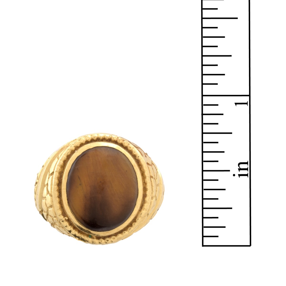 Man's Tiger Eye and 14K Ring