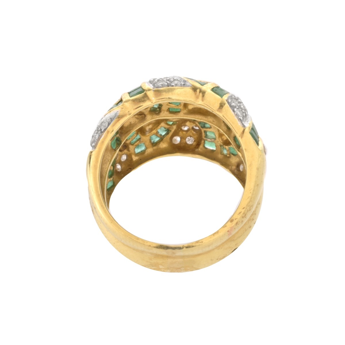 Emerald, Diamond and 18K Ring