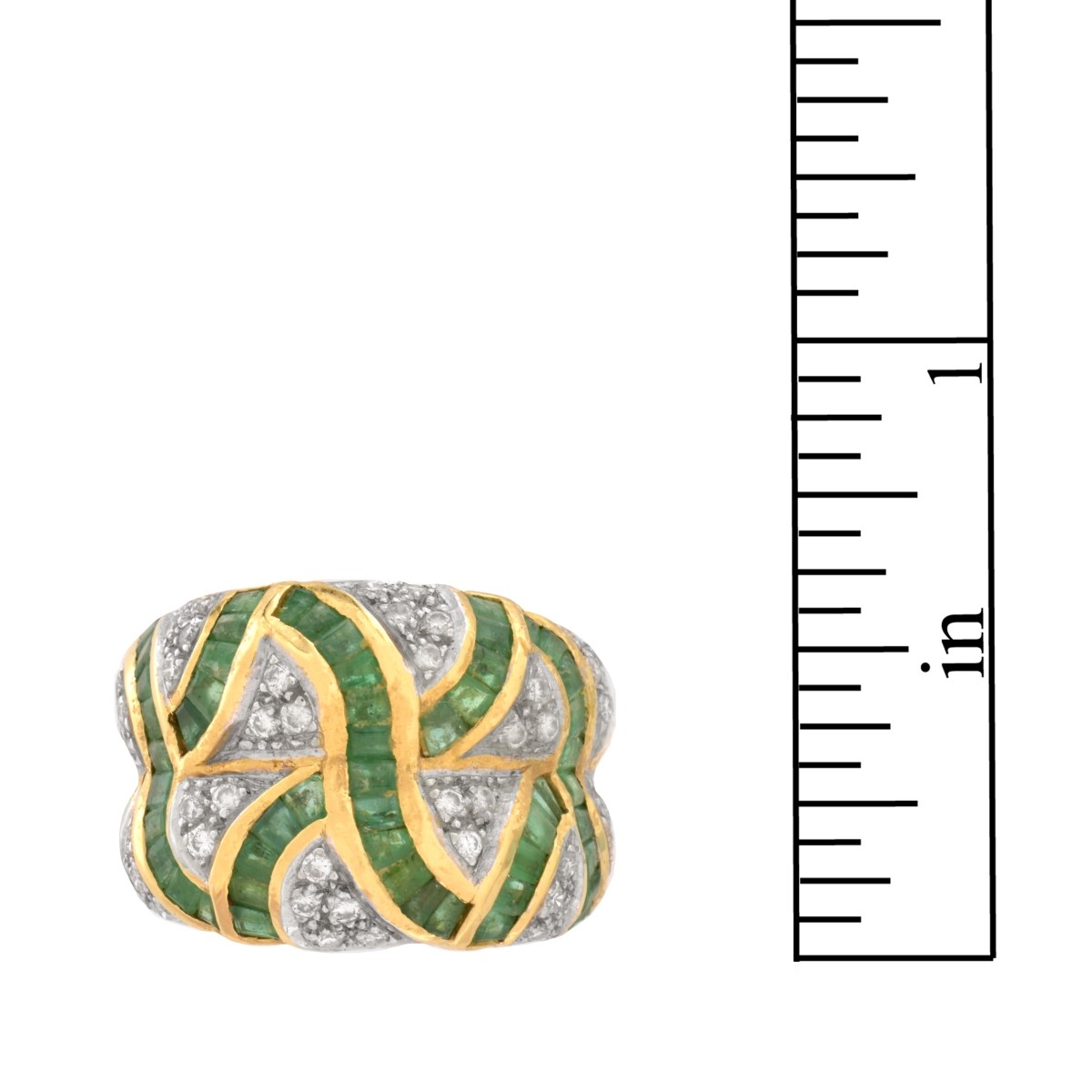 Emerald, Diamond and 18K Ring