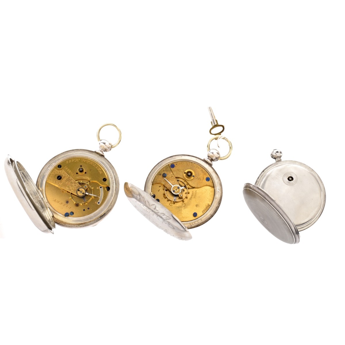 Three Silver Pocket Watches