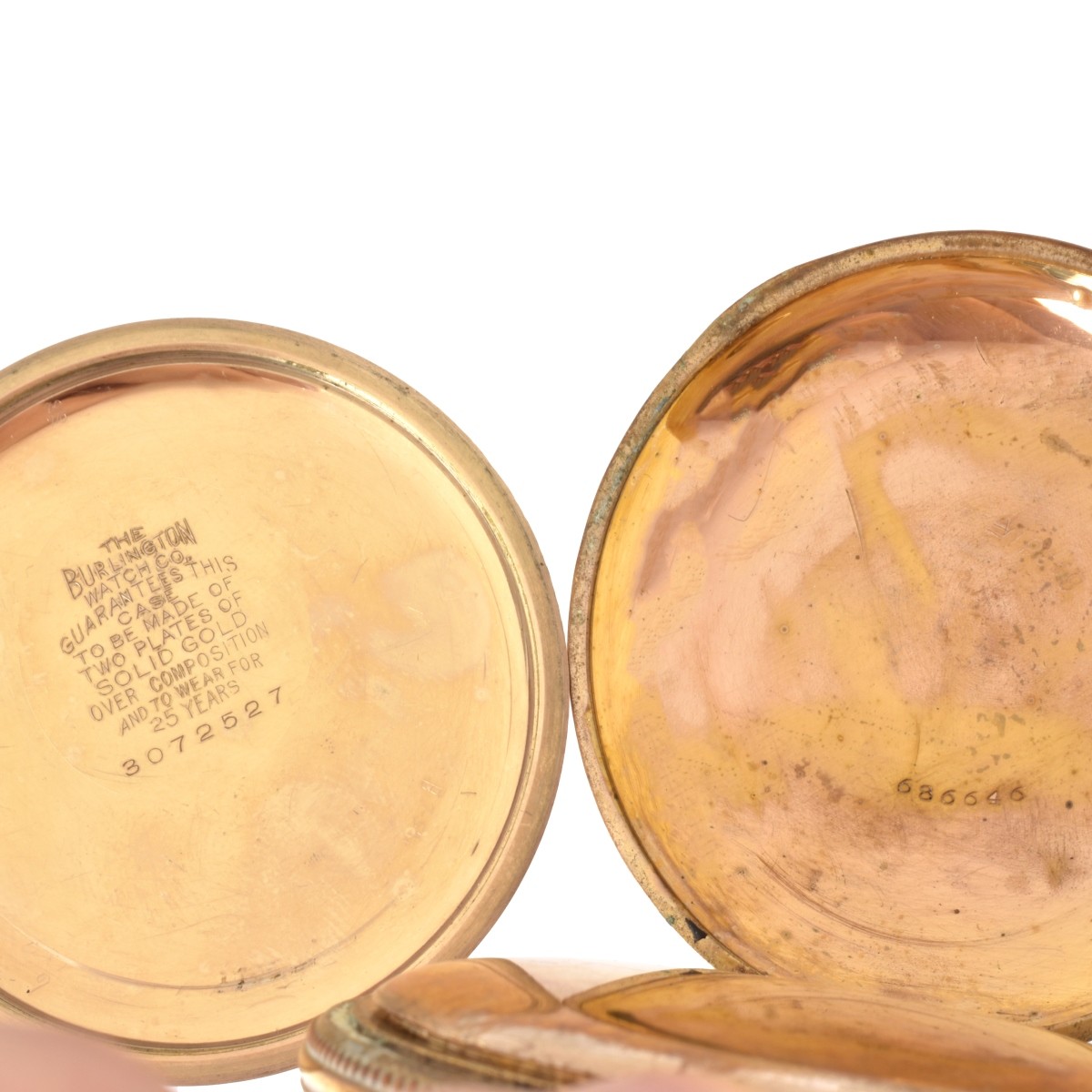 Two Gold Plate Pocket Watches