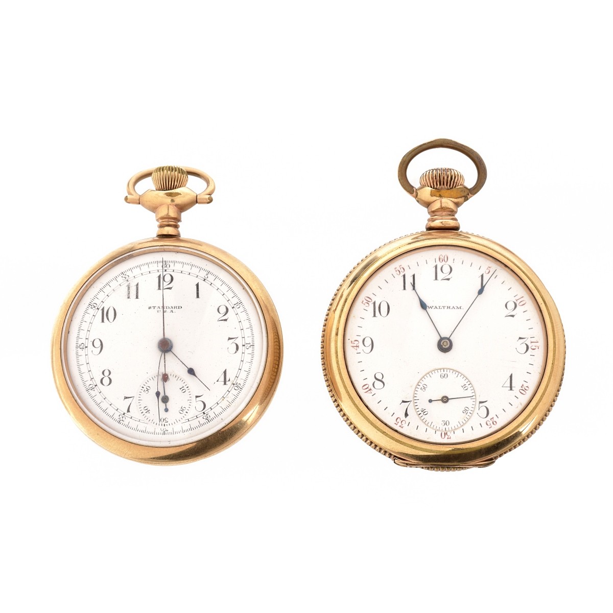 Two Gold Plate Pocket Watches