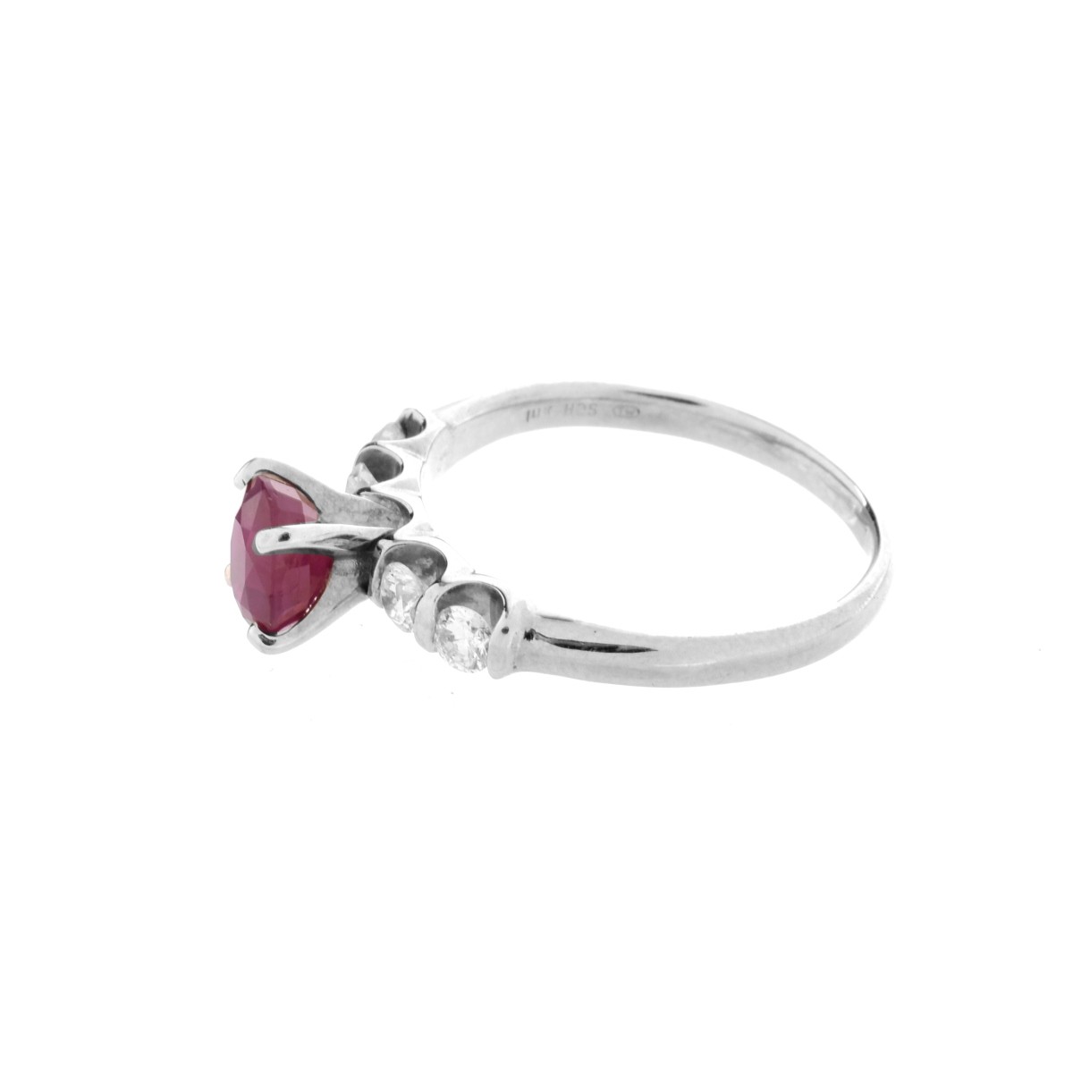 AGL Burma Ruby, Diamond and 14K Ring