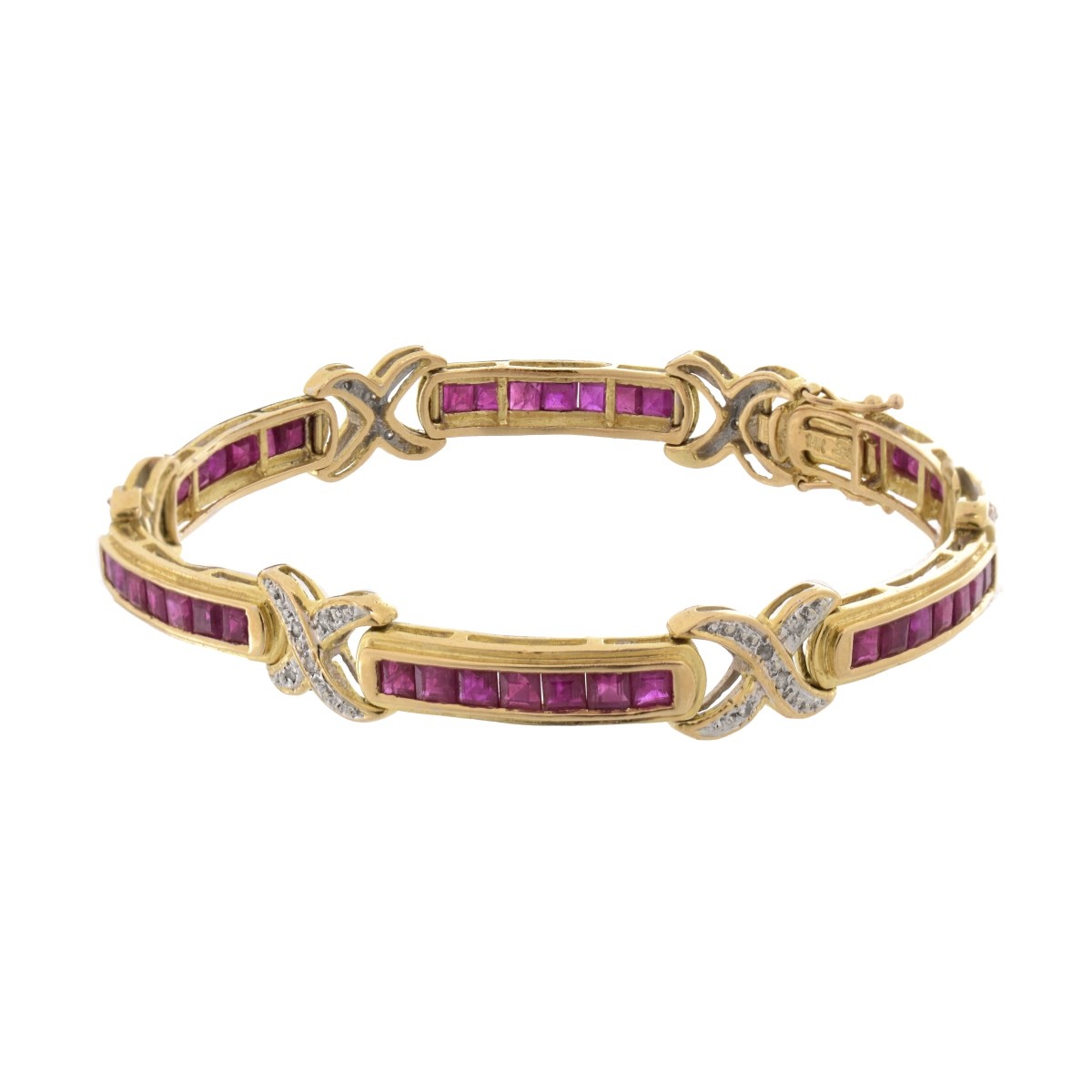 Ruby, Diamond and 14K Bracelet