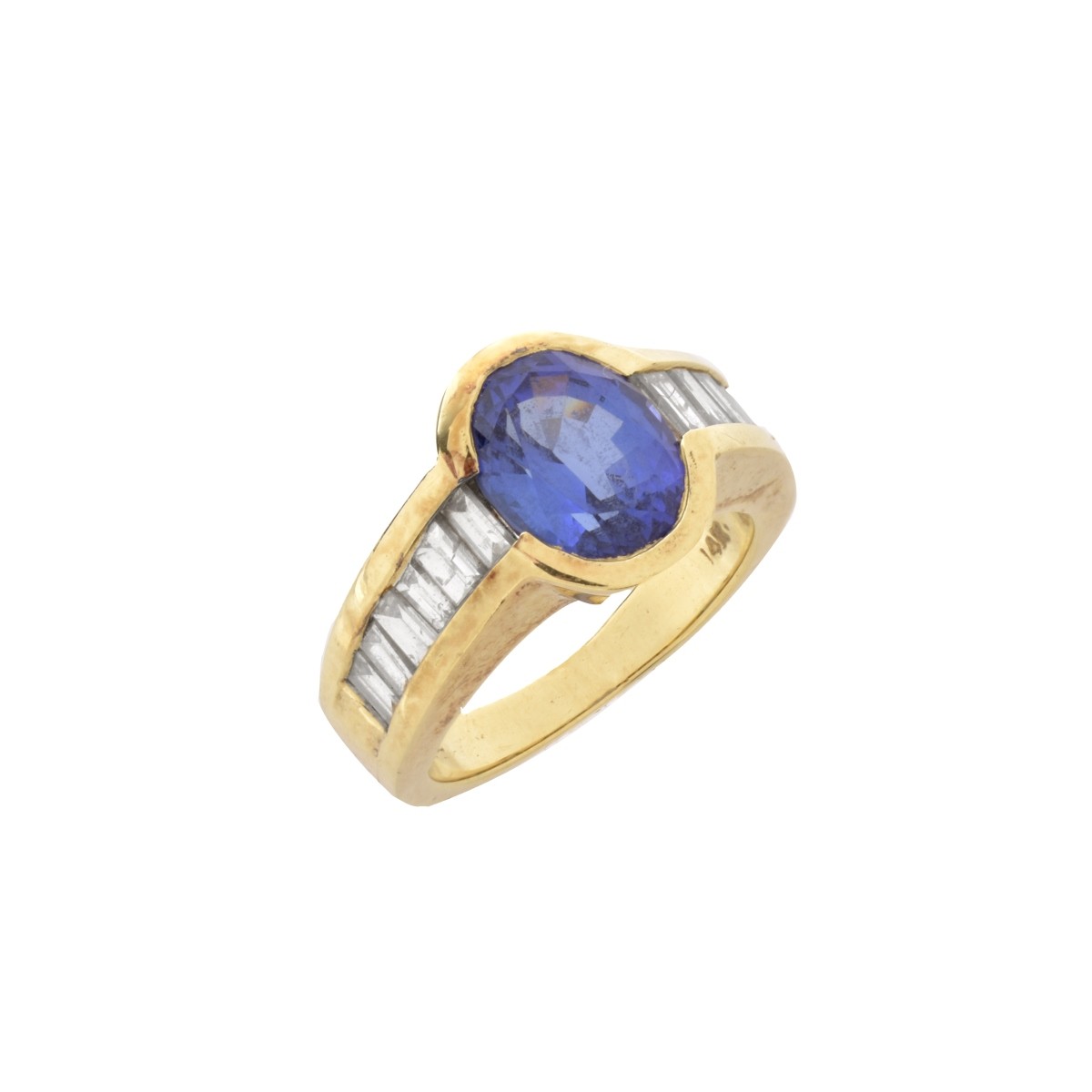 Tanzanite, Diamond and 14K Ring