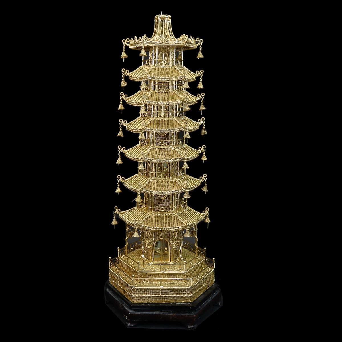 Chinese Style Gilt Metal Pagoda