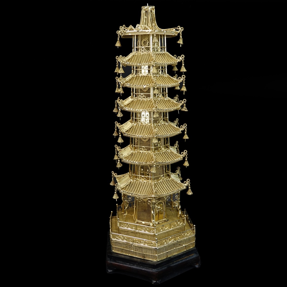 Chinese Style Gilt Metal Pagoda