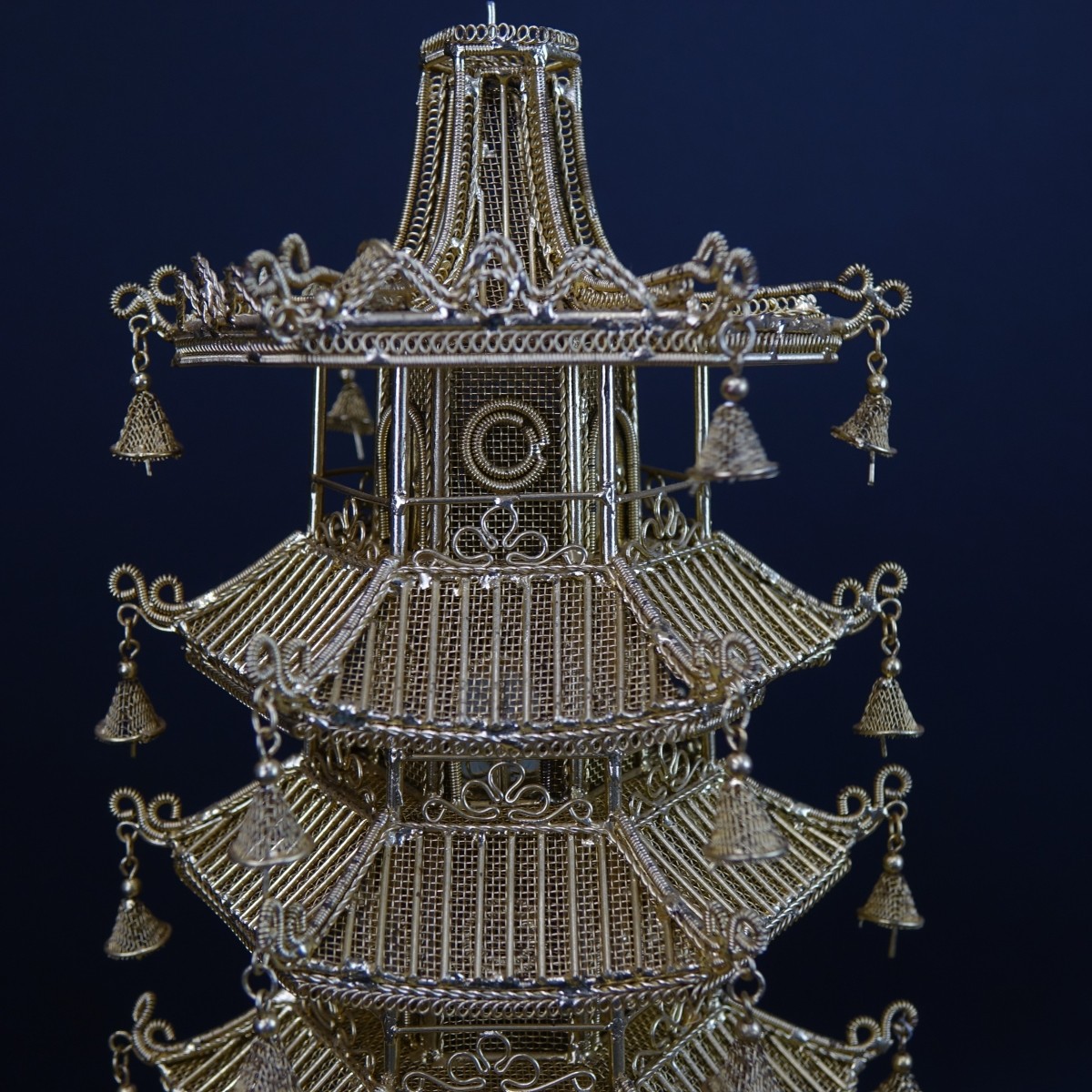 Chinese Style Gilt Metal Pagoda