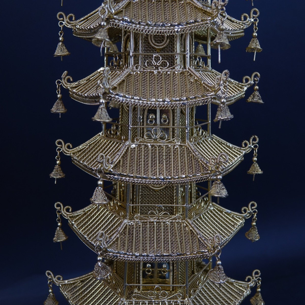 Chinese Style Gilt Metal Pagoda