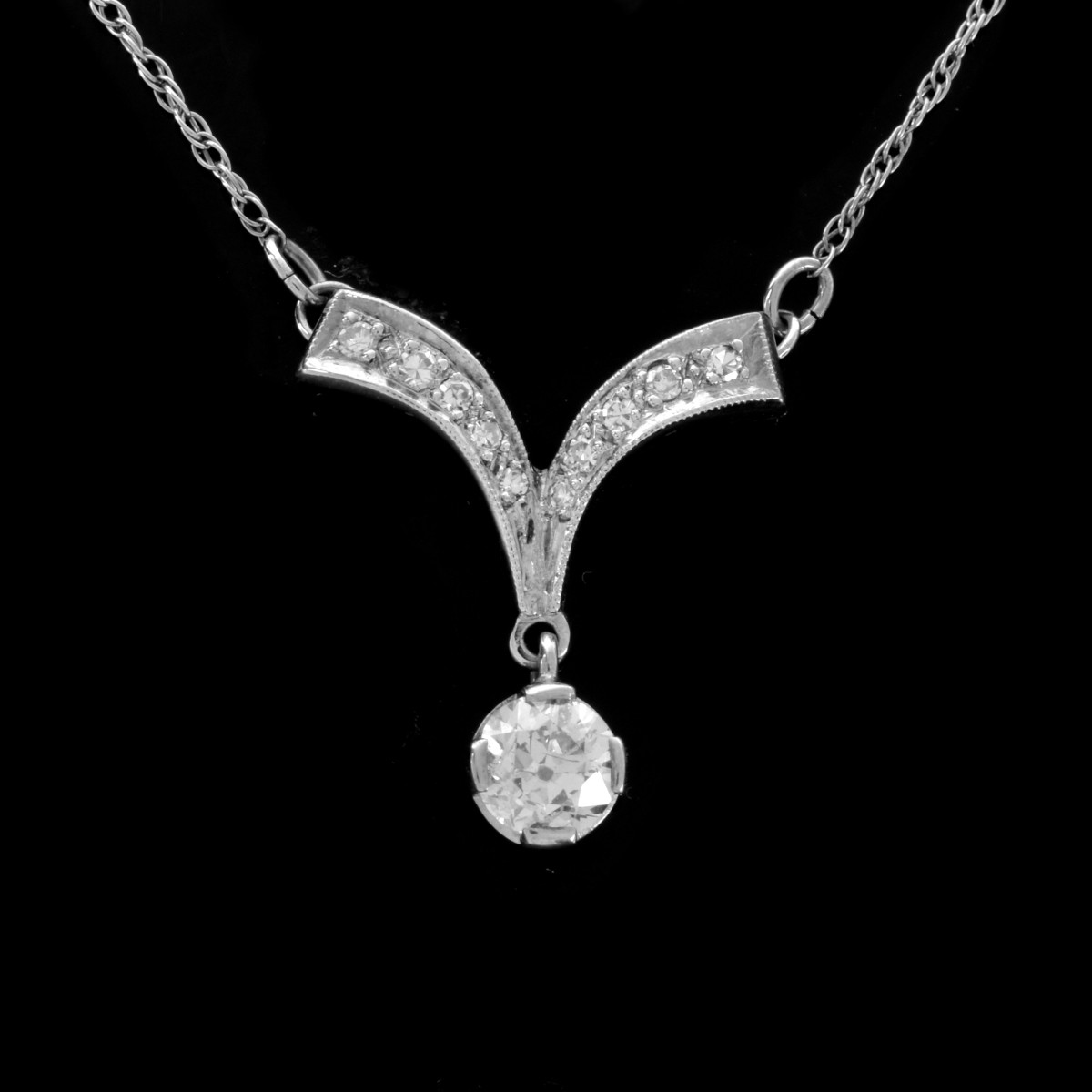 Diamond and 14K Pendant Necklace