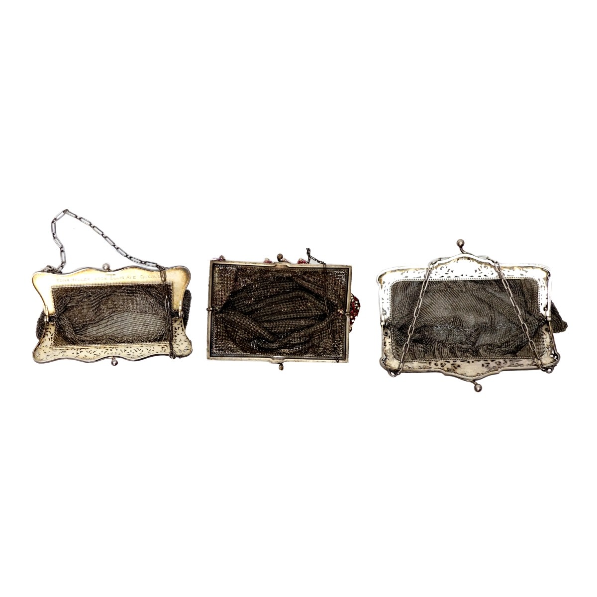 Three Antique Mesh Bags