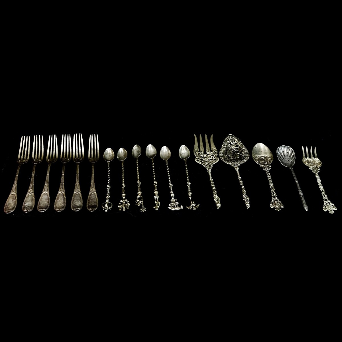 Seventeen (17) Vintage Silverplated Items