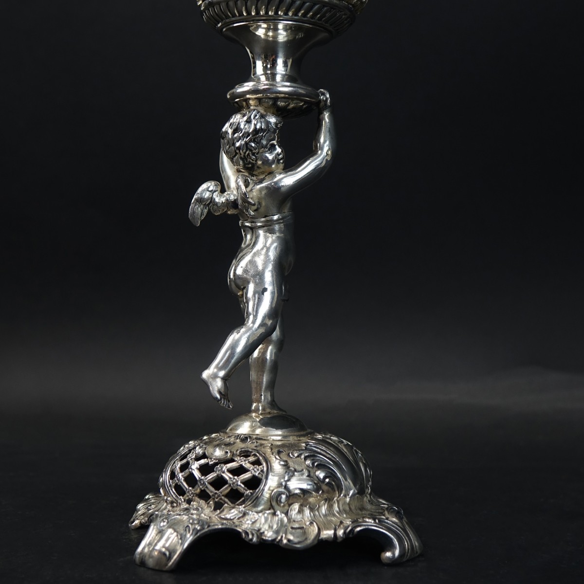 Silverplate and Etched Glass Epergne Vase