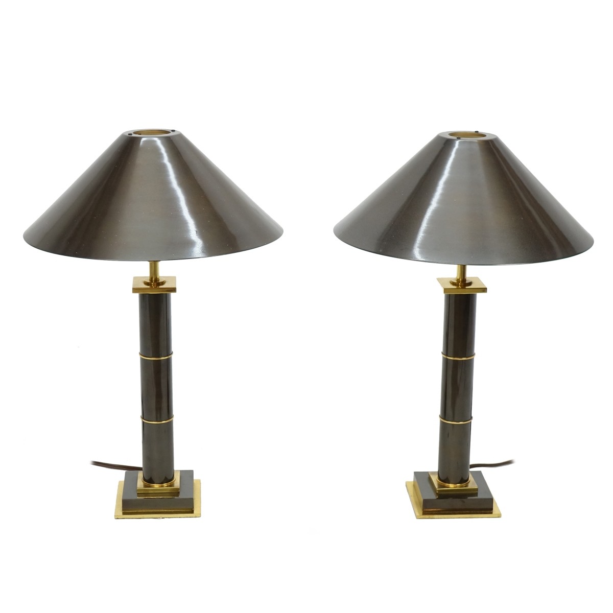 Pair of Karl Springer Style Lamps