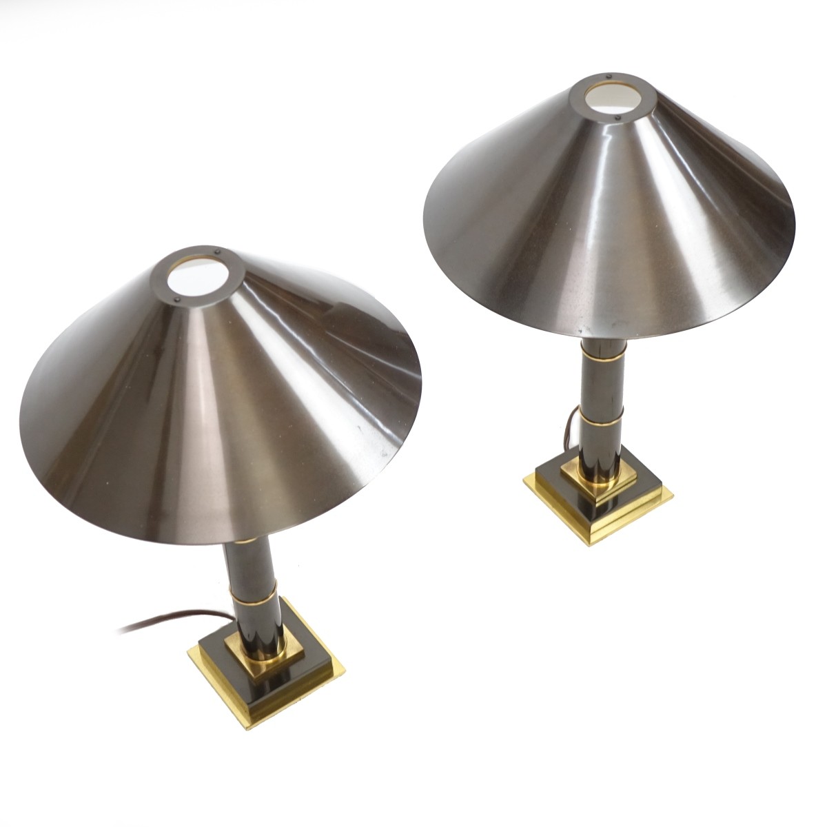 Pair of Karl Springer Style Lamps