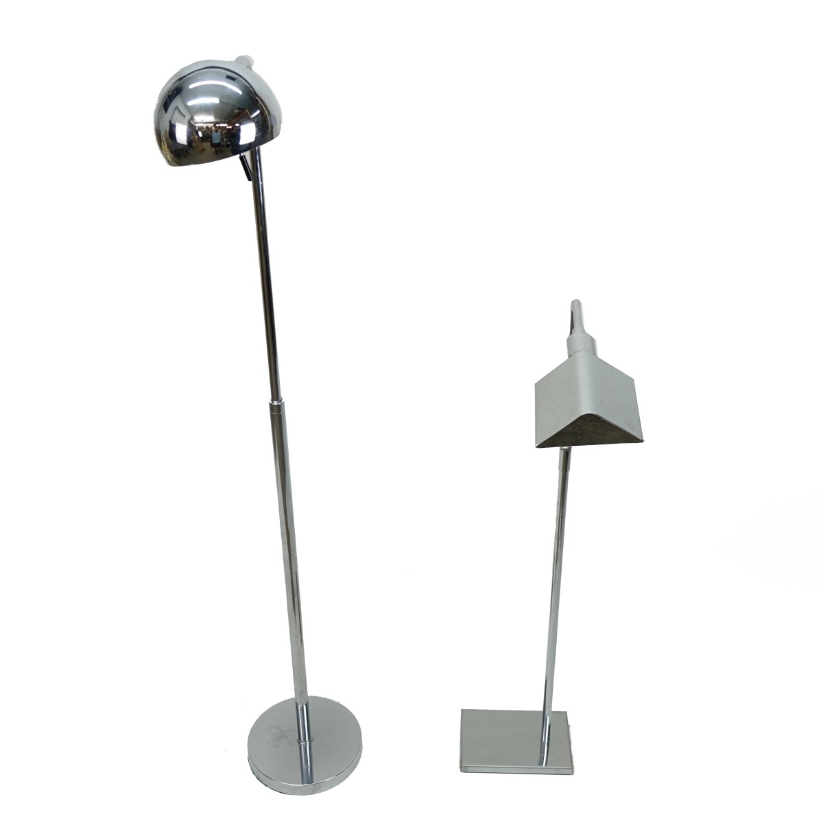 Two (2) Modern Chrome Floor Lamps