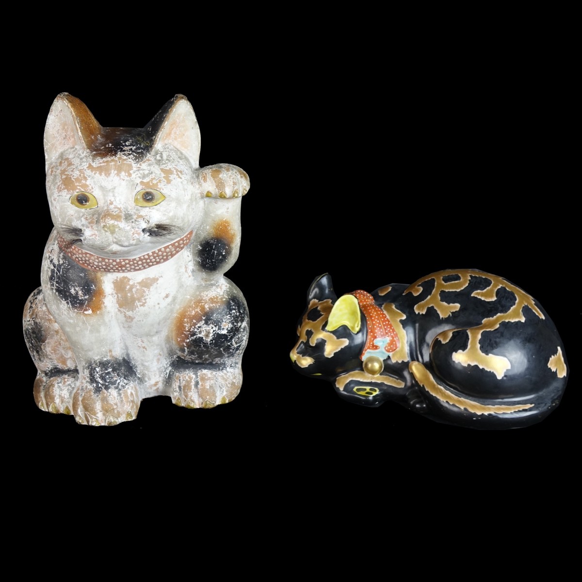 Chinese Style Pottery Cats