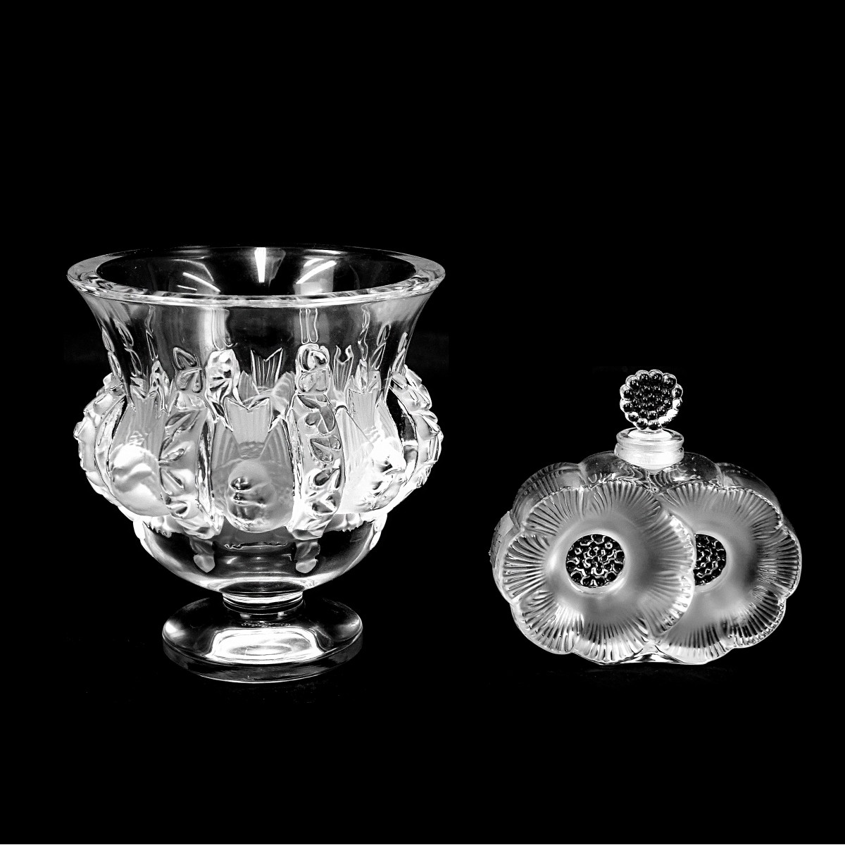 Two (2) Lalique Crystal Tableware