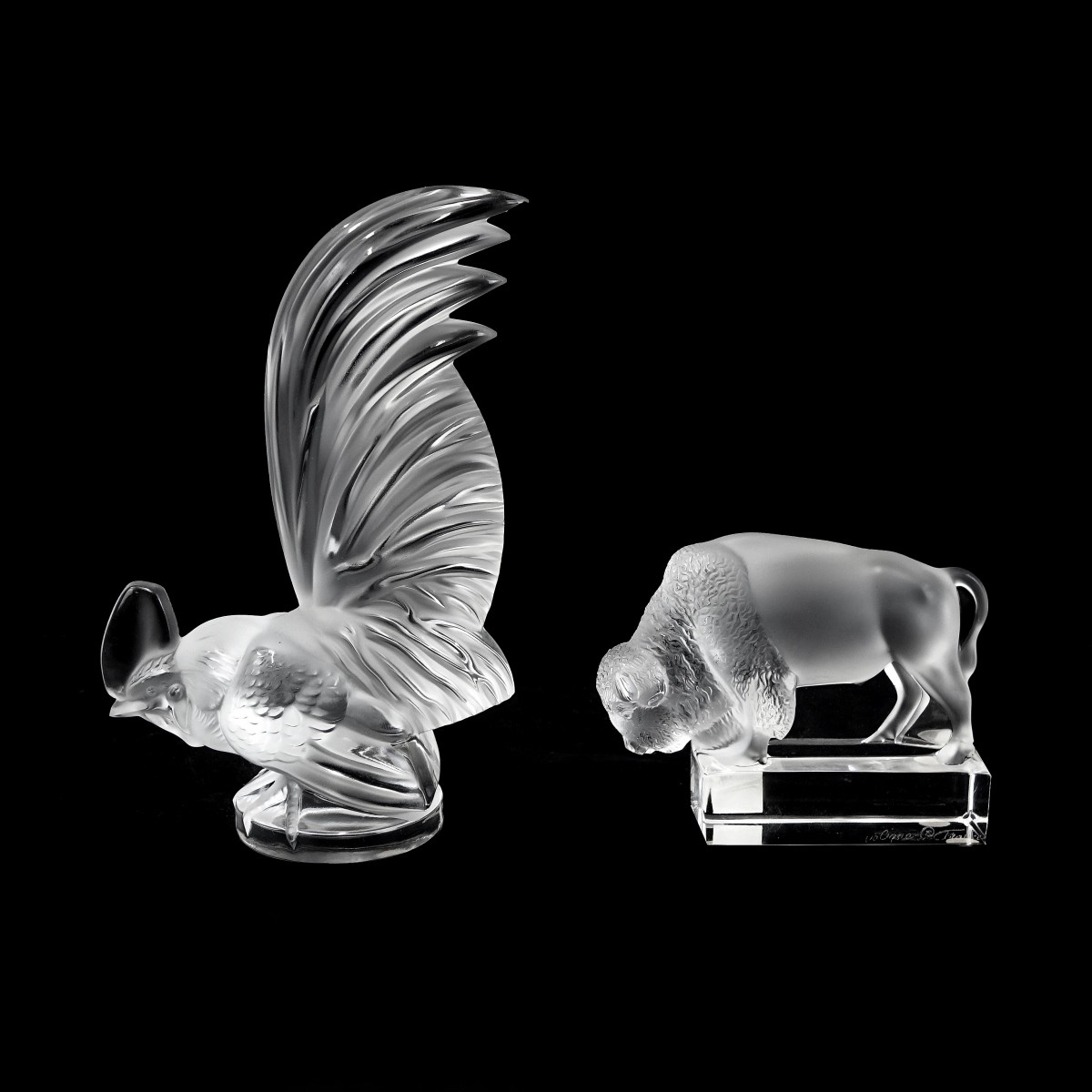 Two (2) Lalique Crystal Tableware