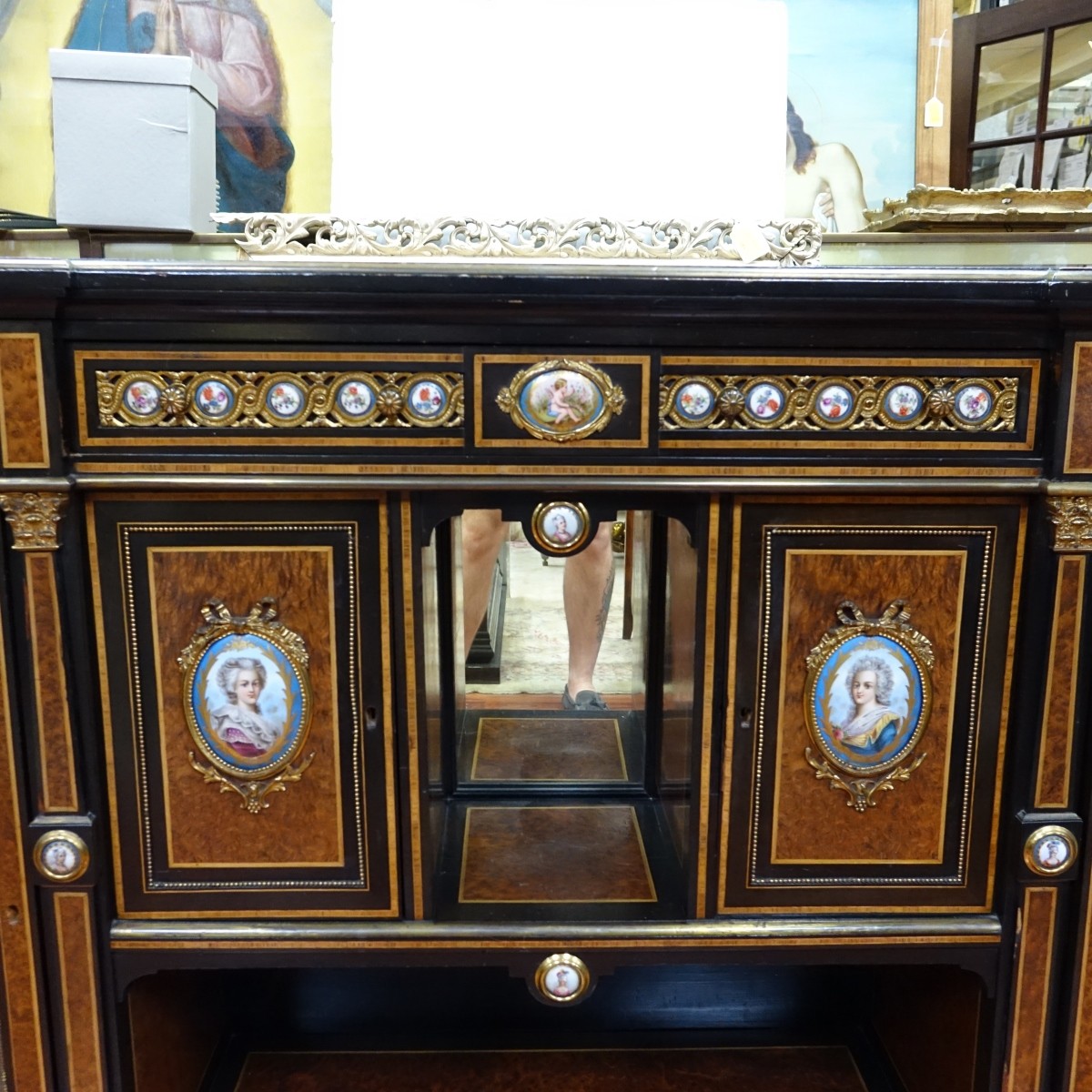 Antique French Victorian with Sevres Plaques