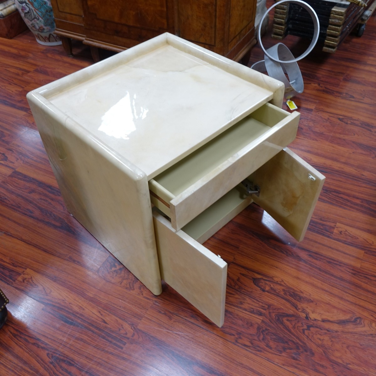 Karl Springer Goat Skin Style Night Stand