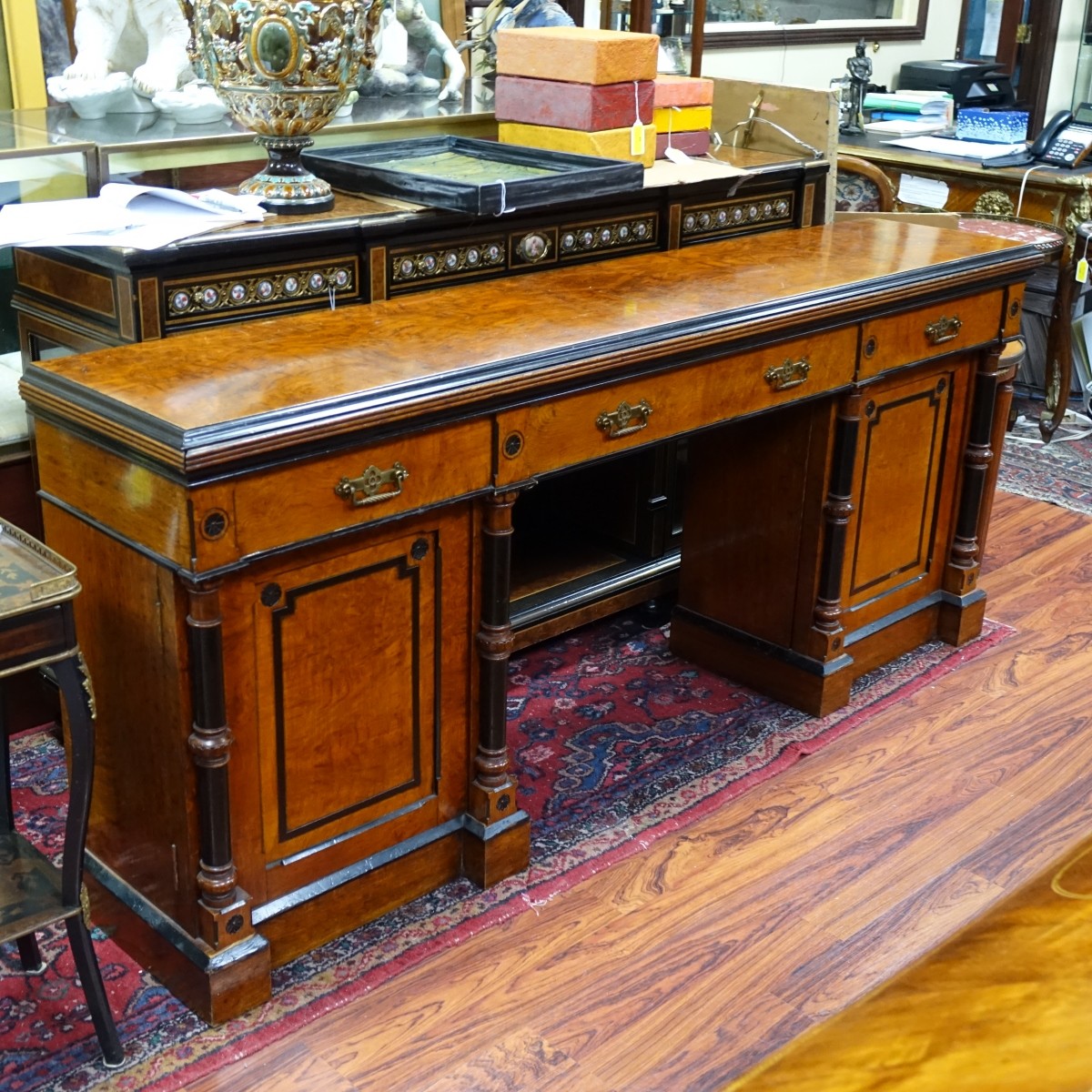 19th C. English Double Pedestal Sideboard