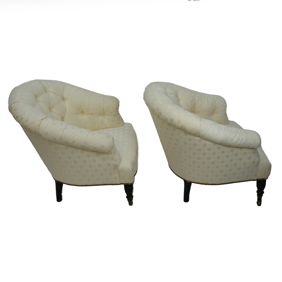 Pair of Upholstered Barrel Chairs