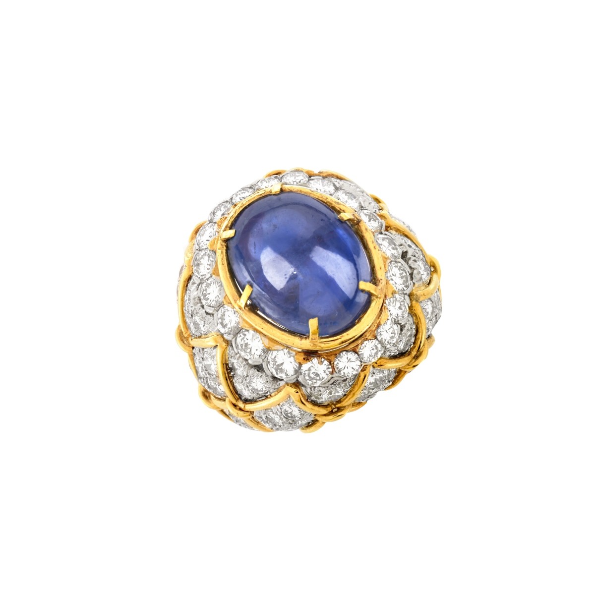 Sapphire, Diamond and 18K Ring