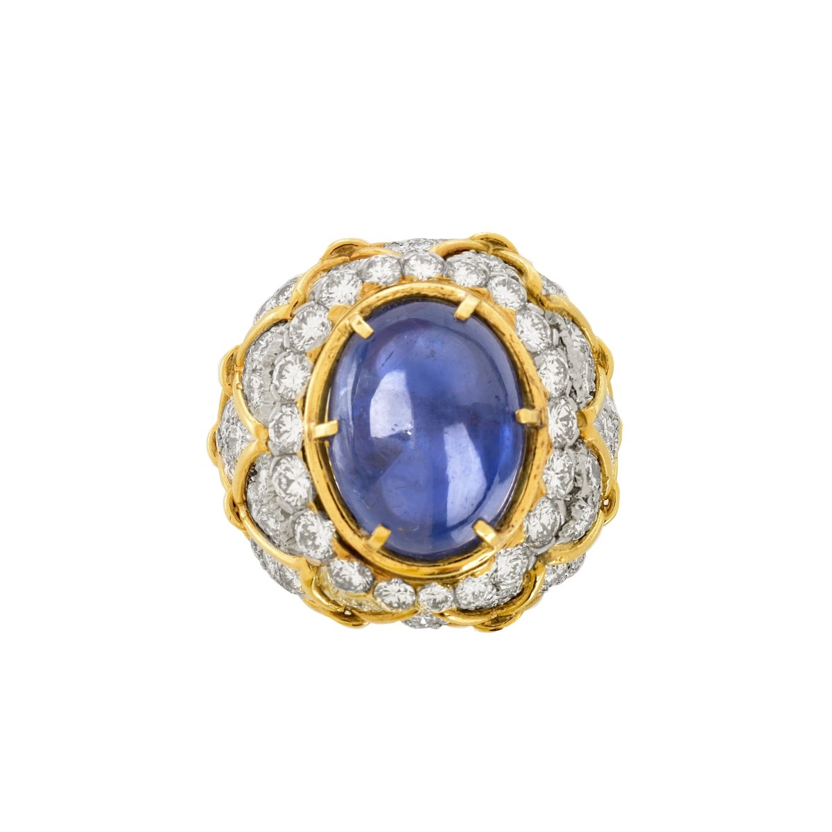 Sapphire, Diamond and 18K Ring